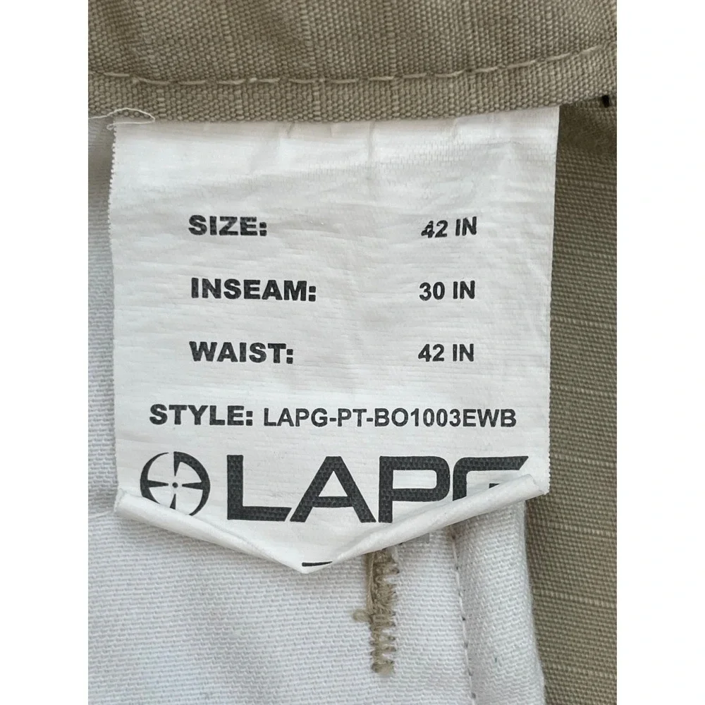 LAPG Pants Mens 42 Beige Cotton Blend Tactical Pant Fit Cargo Pockets